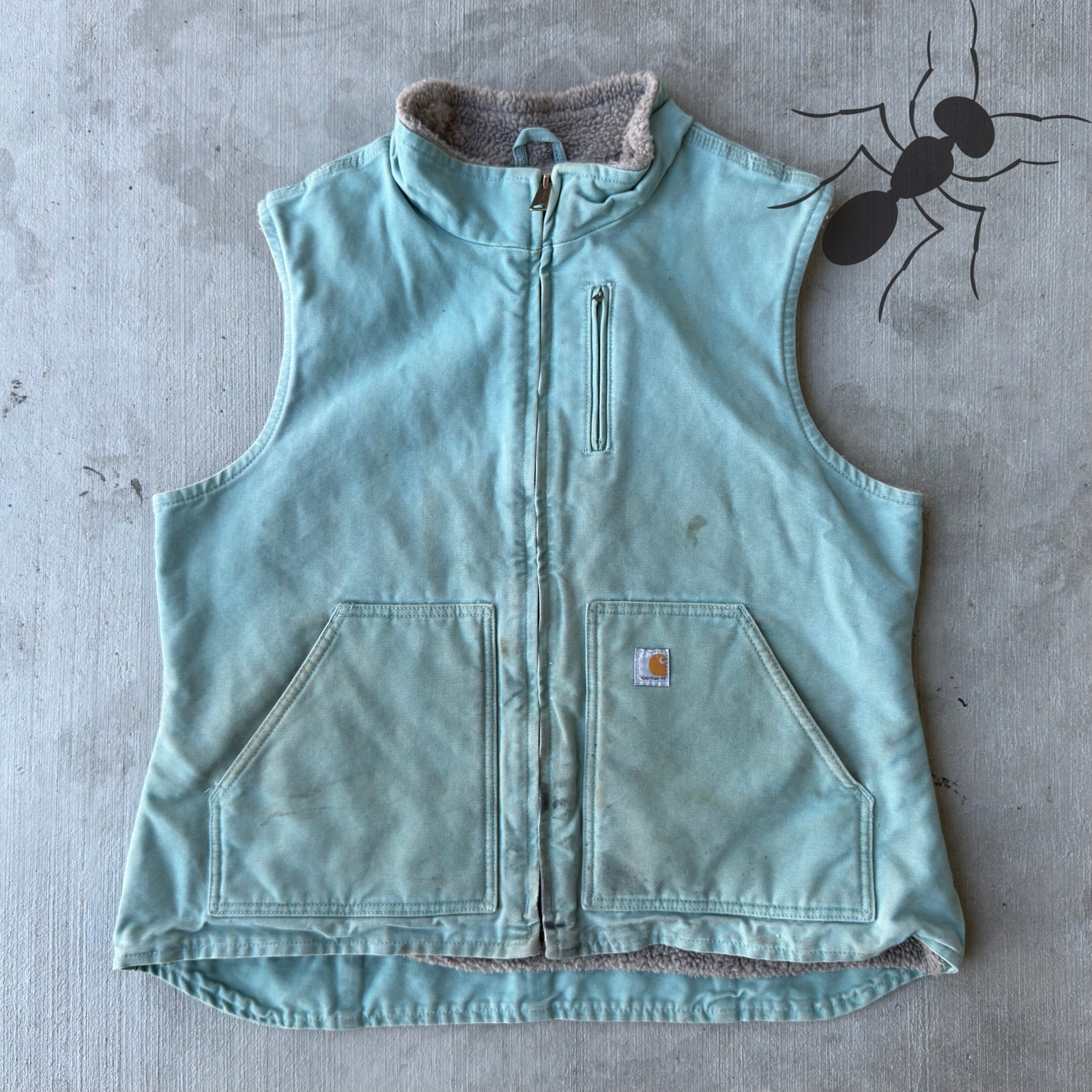 Carhartt Womens Wv001 Light Blue Work Wear Vest